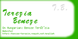 terezia bencze business card
